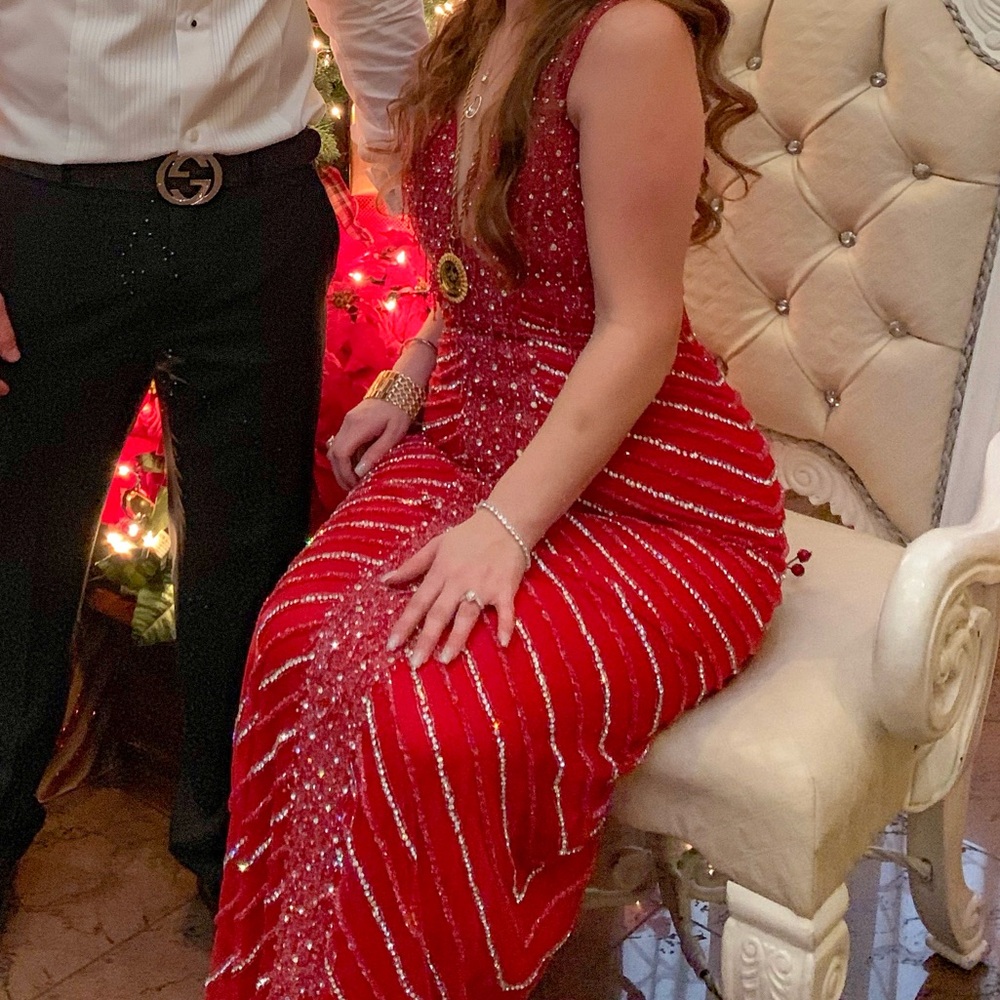 Custom Made red jewelled dress